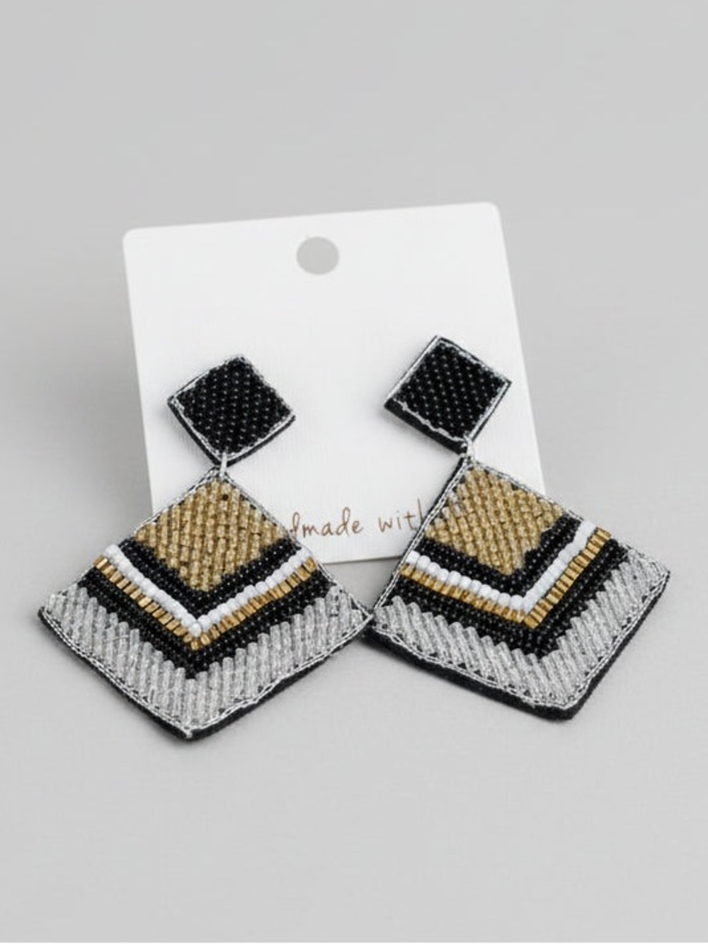 Glitz Triangle Beaded Earrings